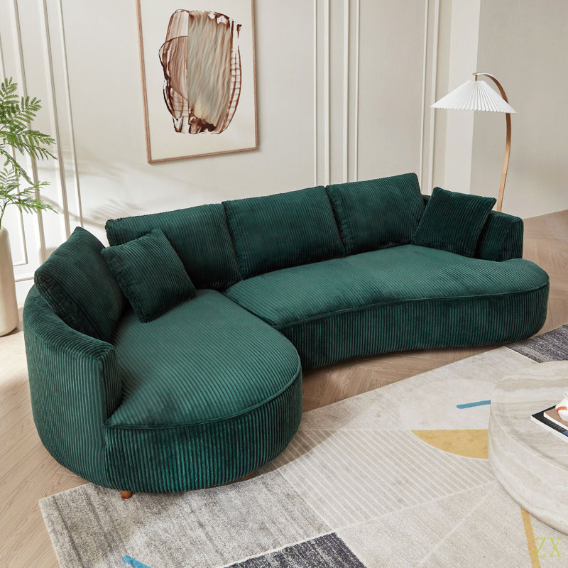 122.04 Inch Oversized Sectional Sofa, Modern Couch With Chaise, Comfy Sofa Couch With Left  Facing Chaise,Corduroy Sofa