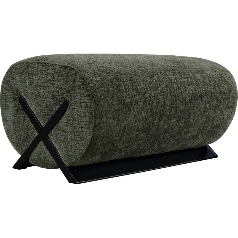 Repose-pieds Akira, Tissu de polyester vert, Noir