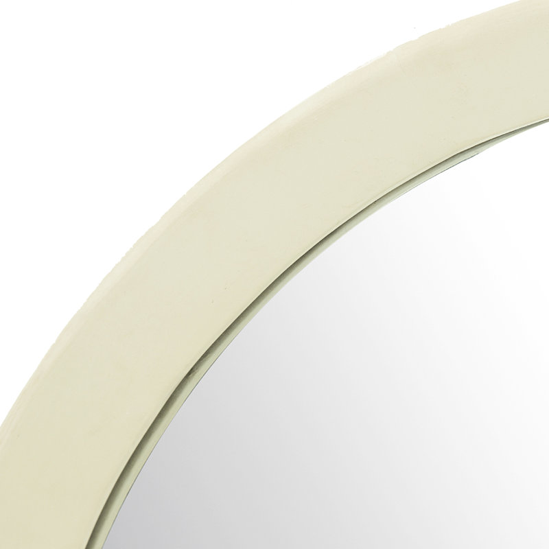 Miroir transitionnel en bois de manguier - Illuminez votre mur rond de 20 po dans votre chambre, Natural