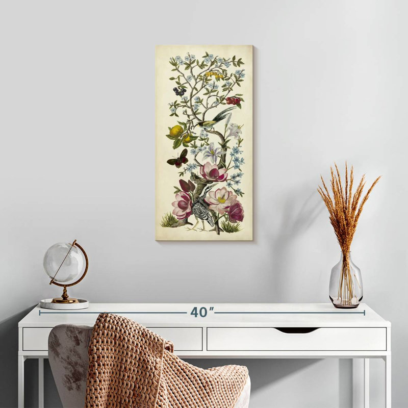 Chinoiserie Natura II, H 24 po x l 12 po