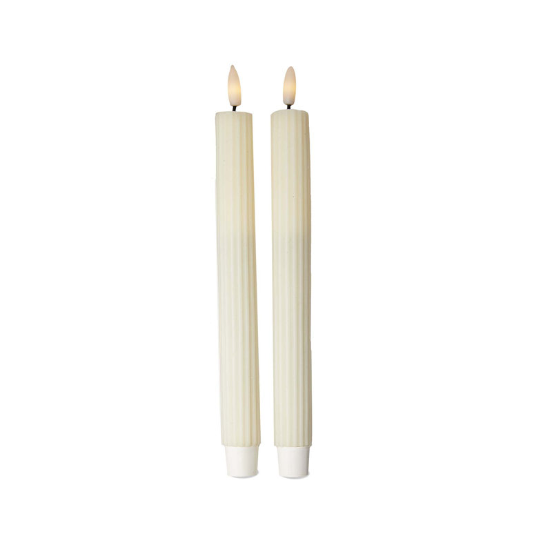 Ribbed Led Tapers S/2