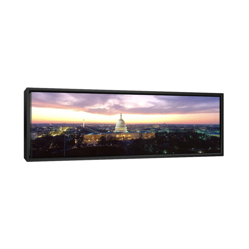 "panoramique twilight capitol building, washington d.c., reproduction de photo sur toile, H 12 po x l 36 po x P 1,5 po