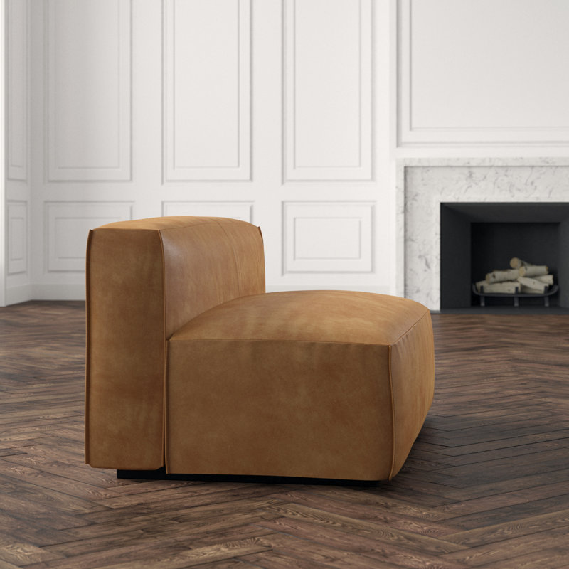 Cleon Loveseat, Camel Genuine Leather