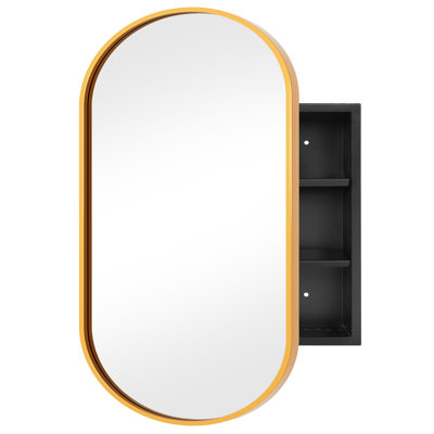 Oval Arched Wall-Mounted Bathroom Mirror Cabinet