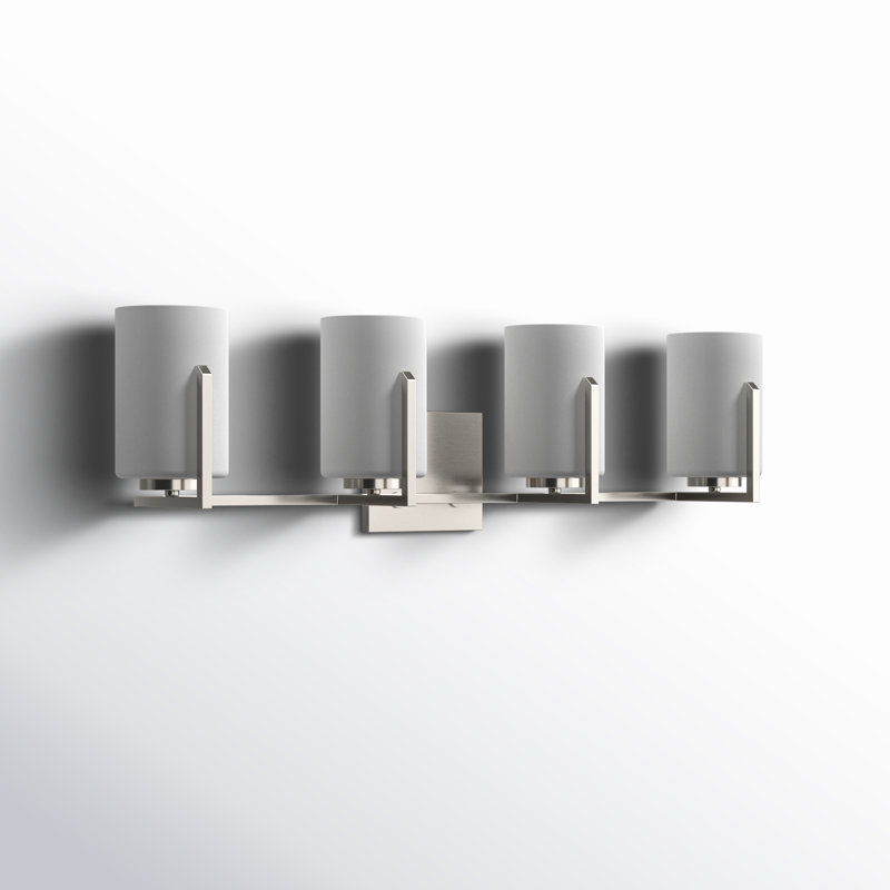 Ronsie 29.75" W 4-Light Dimmable Steel Vanity Light , Satin Nickel
