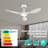 2pcs 42-inch Ceiling Fans With Lights And Remote Control White-1154962148-1154962151