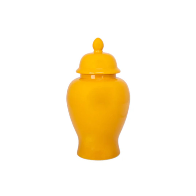 Pot rond en céramique gingembre / jaune clair