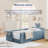 Boucle Upholstered Platform Bed with Cute Rabbit Ear Shaped Headboard-238763851