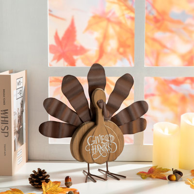 Wooden and Metal Turkey Table Décor