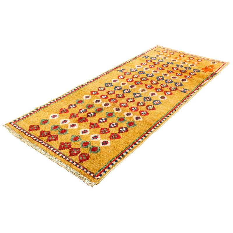 Tapis de couloir unique marocain en or noué à la main nouvel âge pqo 5 pi 3 po x 12 pi 6 po Fjodor