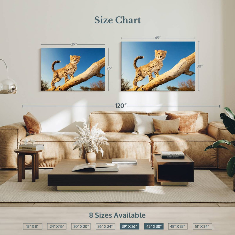 Brampt Cheetah Cub, 26" H x 39" W