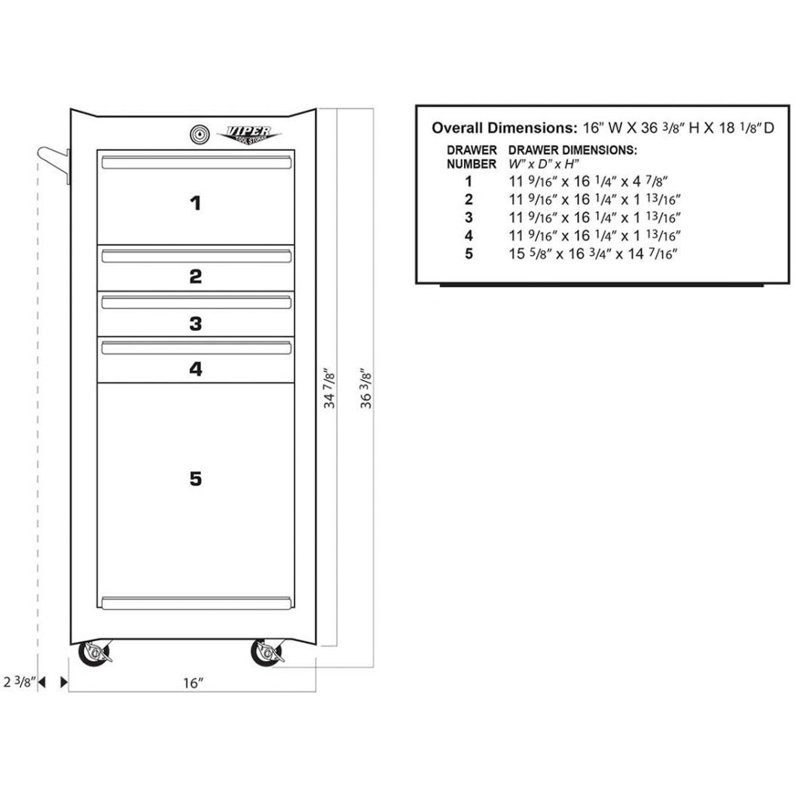 16'' W 4 Drawer Bottom Rollaway Chest, Stainless Steel