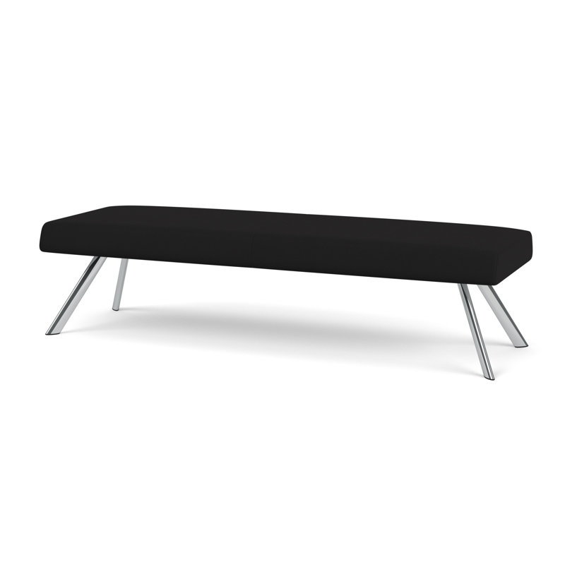 Banc de réception Willow, Noir Visite Libre - tissu uni, Chrome