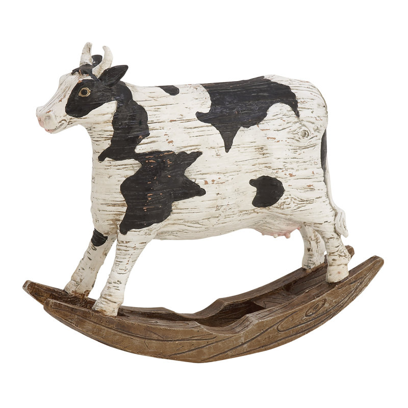 Sculpture de vache blanche en polystone