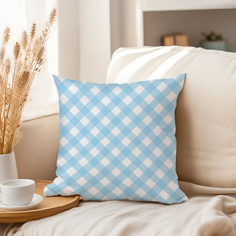 Gingham Light Blue Pattern XIV Modern, 18"H x 18"W