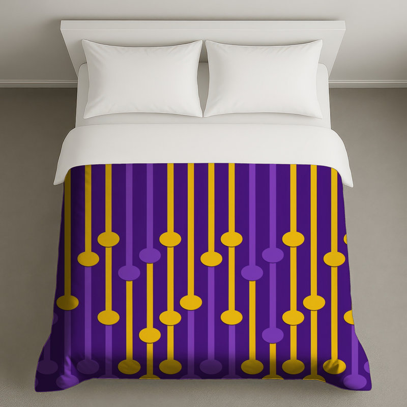 Housses de couette mauves à cercles mauves, Queen