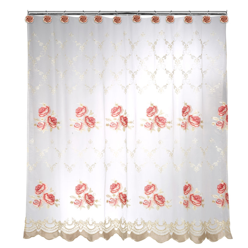 Celestie Shower Curtain, Burgundy