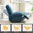 Swivel Rocker Recliner Chair, 360° Swivel Recliner With Heat And Massage, Rocker Recliner Nursery Glider Chair With Side Pockets For Living Room ( Blue, Fabric)-1783483393