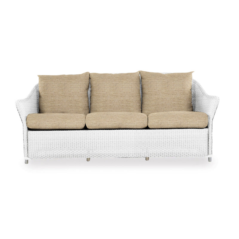 Weekend Retreat Outdoor 3 - Seat Patio Sofa, White, Serena Floral Meadow