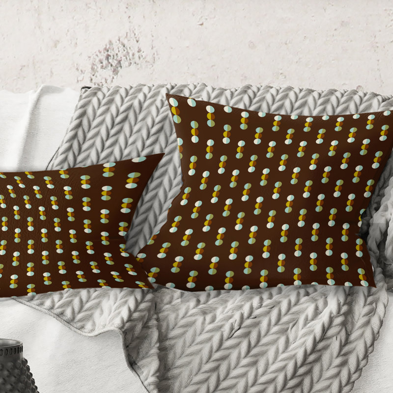 Coussin Geometric Mod Dots - Mid-Century Modern, 18 po x 18 po
