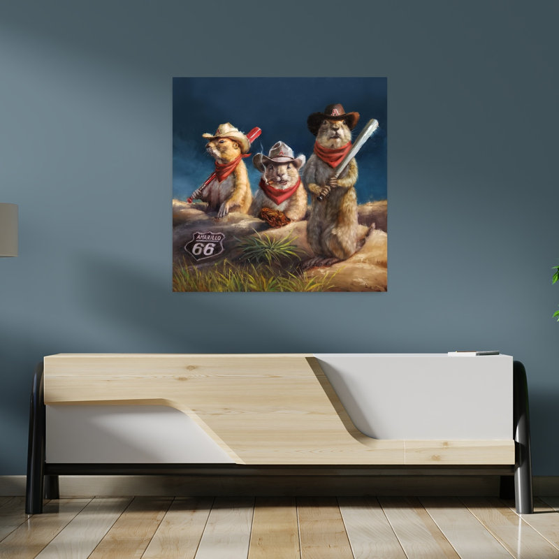 Amarillo Sod Poodles, art contemporain, H 36 po x l 36 po