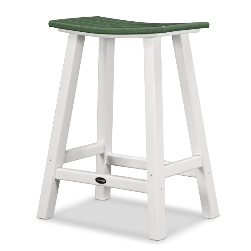 Tabouret de comptoir POLYWOOD Contempo 24 po, Blanc, Vert