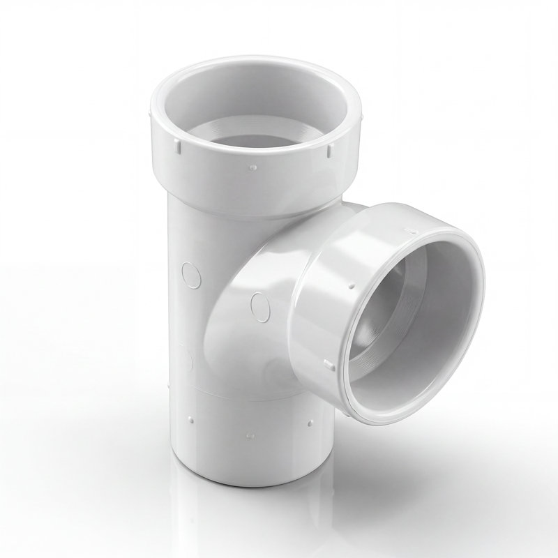 Té en PVC 3 po x 3 po x 2 po en PVC blanc réduisant la rue, drain en PVC x S x H x H, raccord d'évacuation et d'évacuation, (paquet de 20)