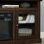 Meuble télé contemporain avec meuble télé avec foyer encastrable 18 po pour téléviseur de 65 po ou moins avec espace de rangement ouvert et fermé, brun, l 60 po x P 15,75 po x H 29 po