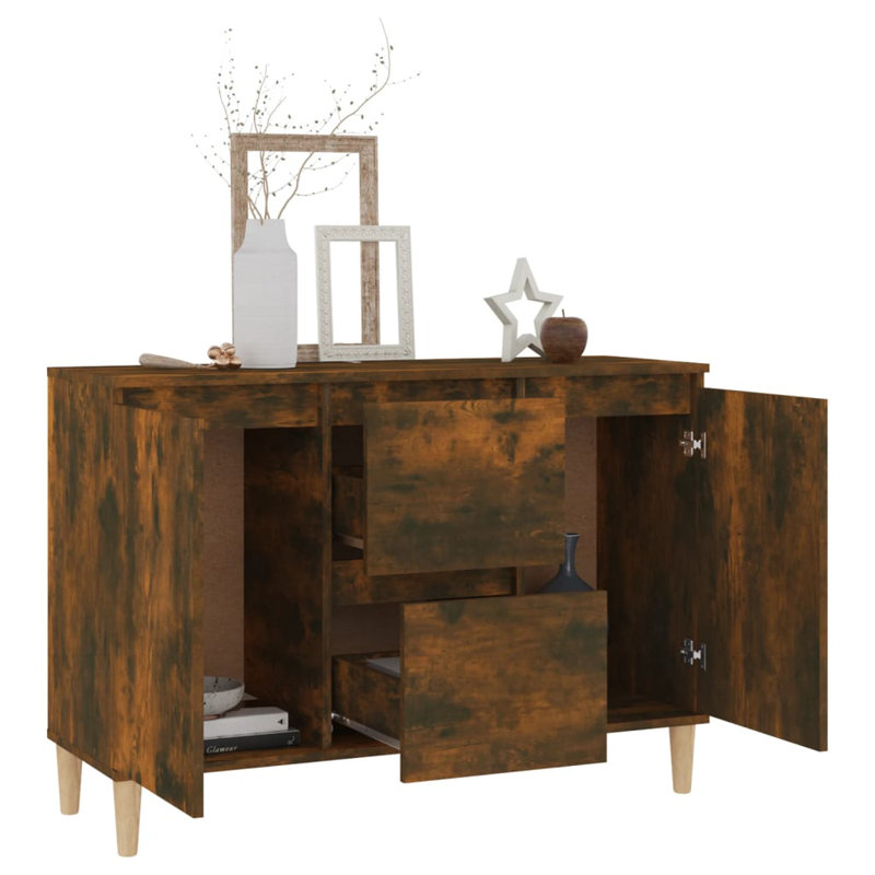 SkeltinCleveland Sideboard 101x35x70 cm Engineered Wood, Smoked Oak