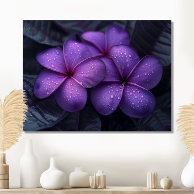 Mauve gris, Plumeria Moody Majesty I, reproduction d'art mural Plumeria