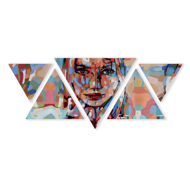 Girl - 5 Piece Painting on MDF
