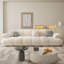 White Polyester 3 - Piece Living Room Set