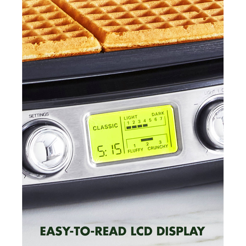 GreenPan Elite 2-Square Waffle Maker, Black