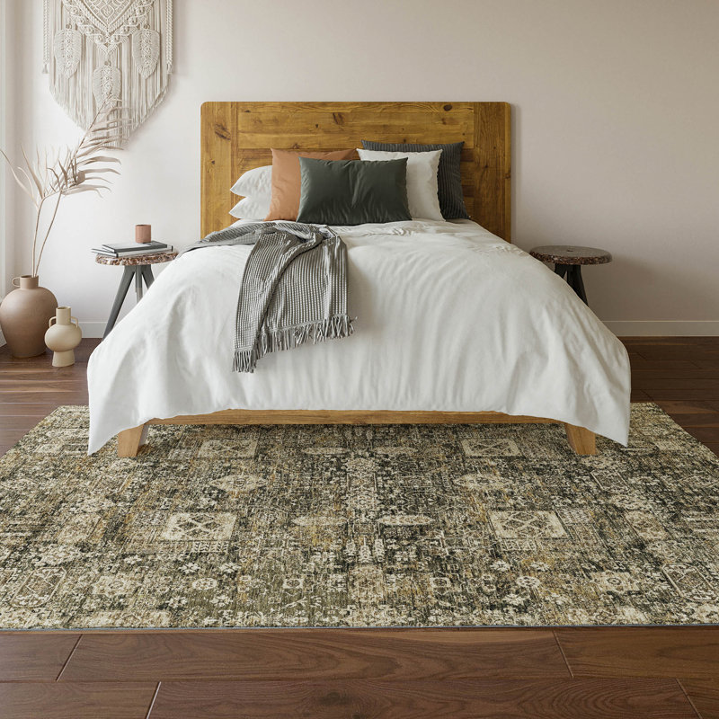 Premium Machine Washable Cerrito Coffee Rug, Rectangle 8' x 10'