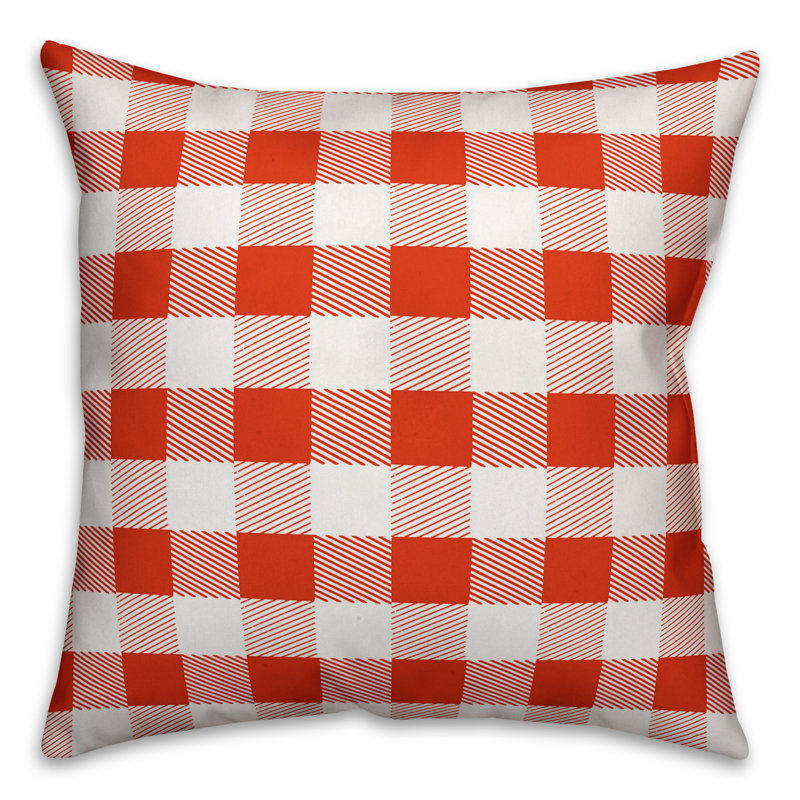 Buffalo Check Plaid Square Throw Pillow, 16" x 16", Indoor, Red