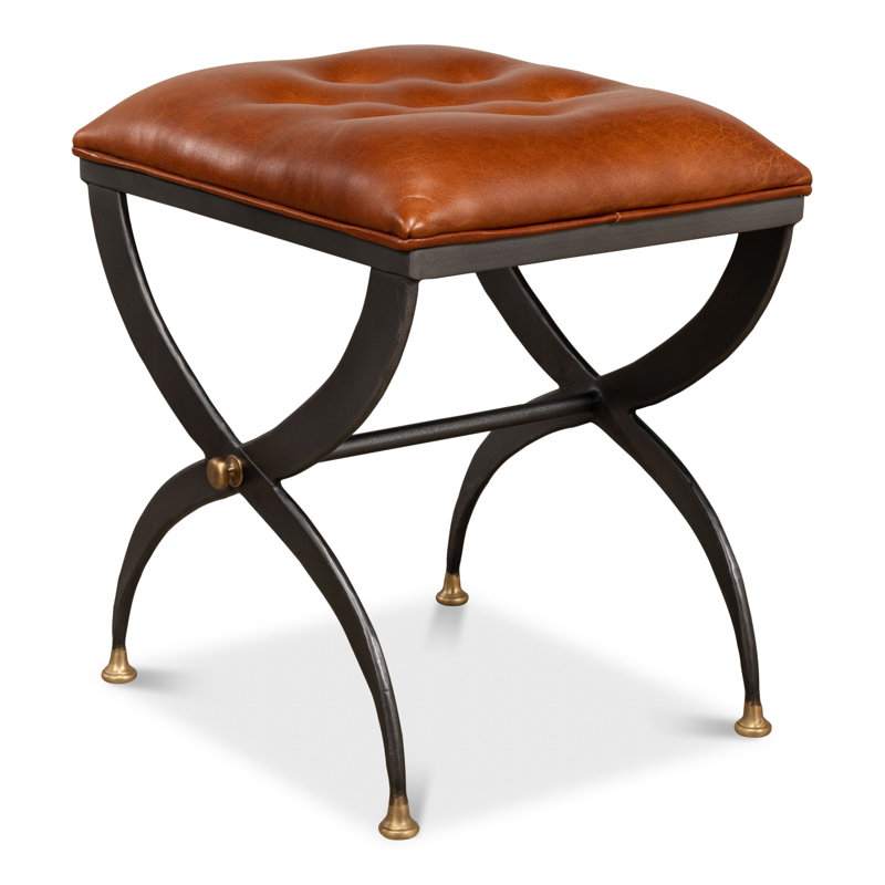 Leather Accent Stool