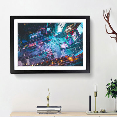 High Above Times Square in Abstract - Picture Frame Graphic Art Print