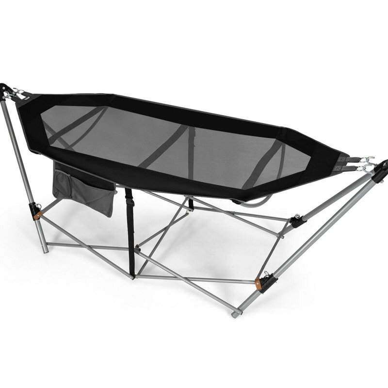 Hamac de camping avec support Chrisshanno, Noir
