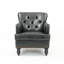 Chaise de salon confortable en noir avec structure rembourrée et rembourrée en microfibre douce
