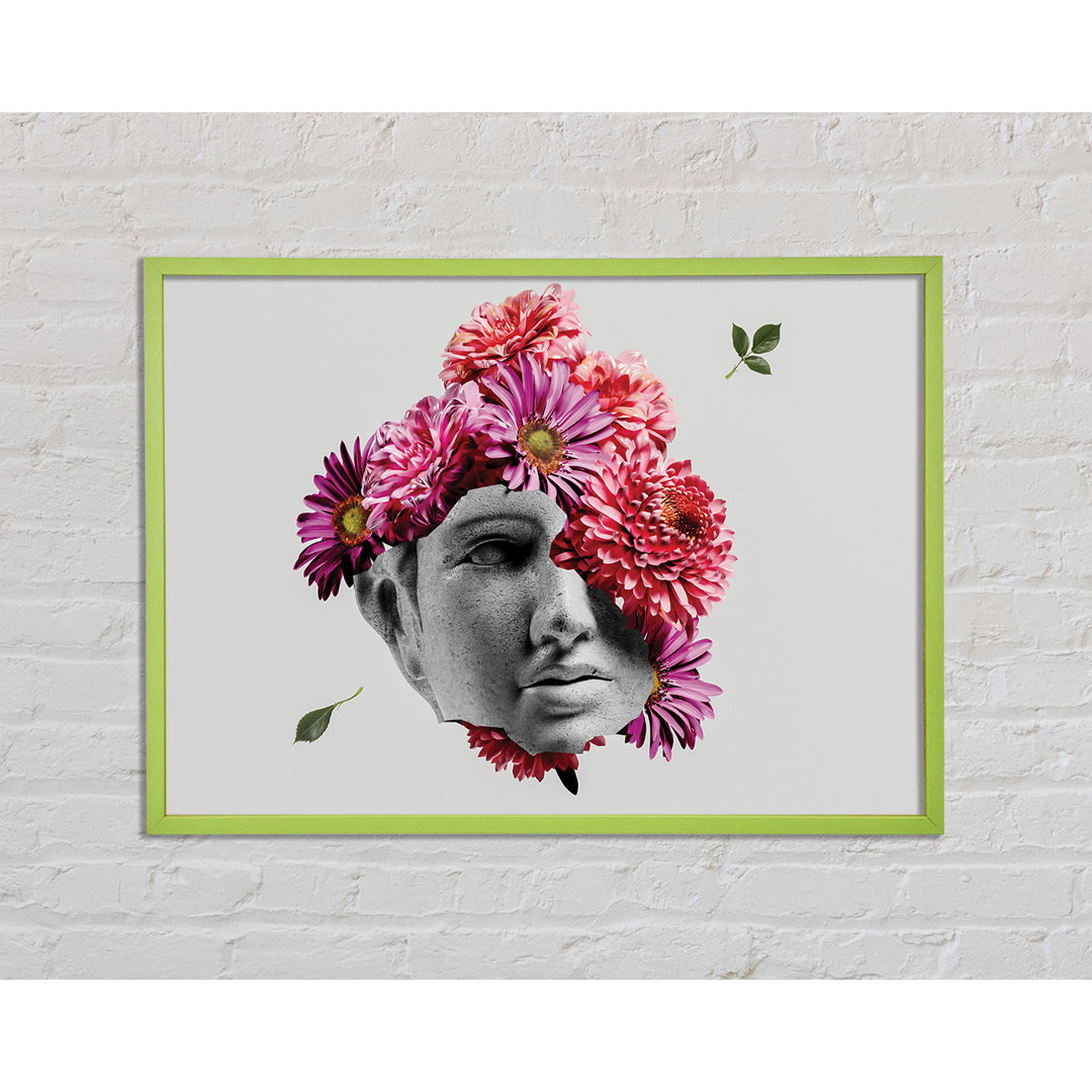 Boubacar Floral Greek Face - Einzelner Bilderrahmen Kunstdrucke