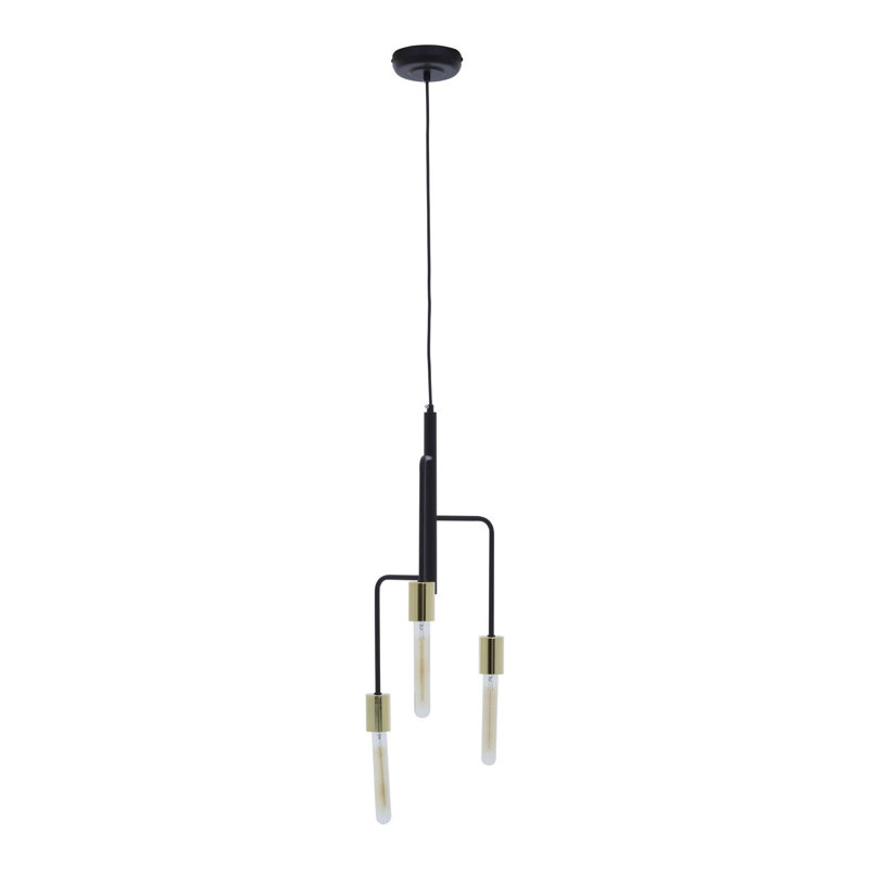 Bowley 3 - Light Bulb Pendant, Gold/Black