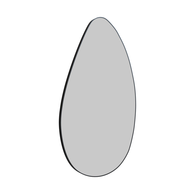 Starla Pebble Mirror, Black, 28" x 48", Asymmetrical