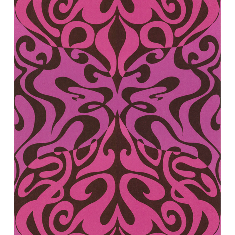 New Contemporary II Damask Wallpaper Roll, Fuschia