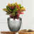 Concrete Effect Indoor Plant Pot, Indoor Planter with Metallic Looks, Small Flower Pot with Mesh Pattern D26.5 H24.5 cm, with Inner Top D22.5 cm, 13 litres-634636569