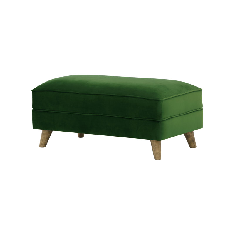 Conrad 100cm Wide Rectangle Solid Colour Ottoman, Dark Green