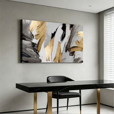 " Framed Canvas Wall Art Decor Painting,PRINTED Gold & Sliver Style Painting For Living Room, Bedroom Decor-Ready To Hang " Painting Print