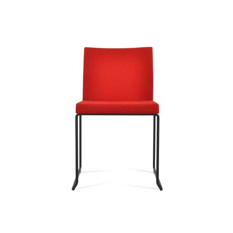 Chaise empilable en laine Aria, Noir, Rouge