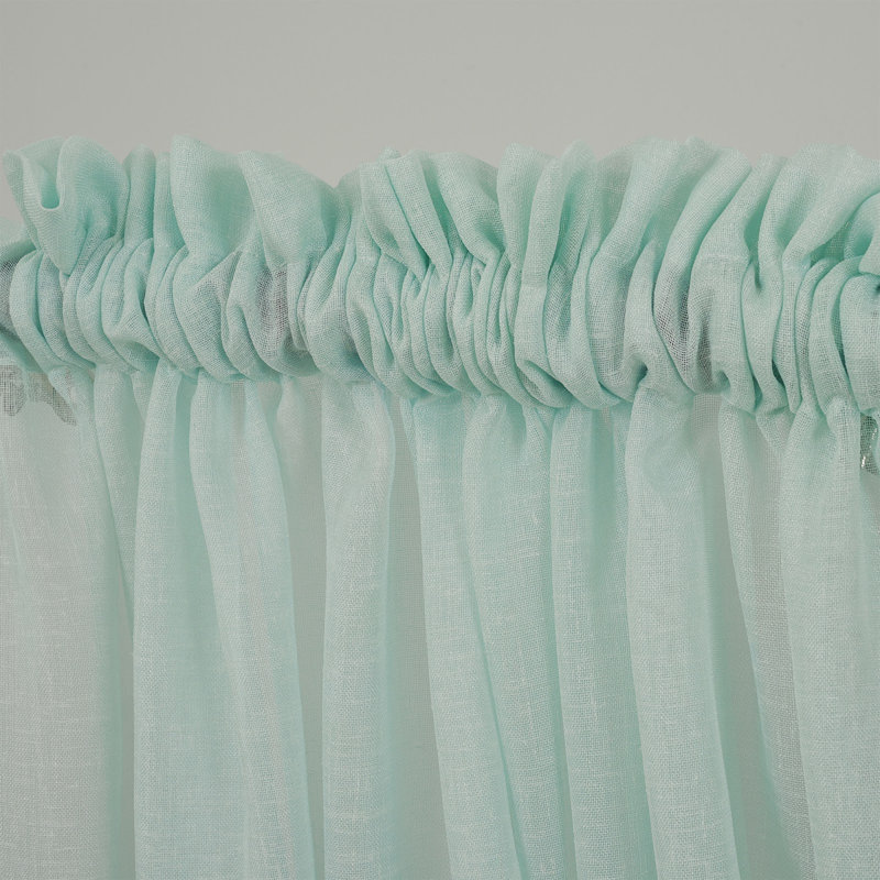 Panneaux de rideaux extra-longs transparents, L 52 po x L 95 po, Bleu sarcelle / vert