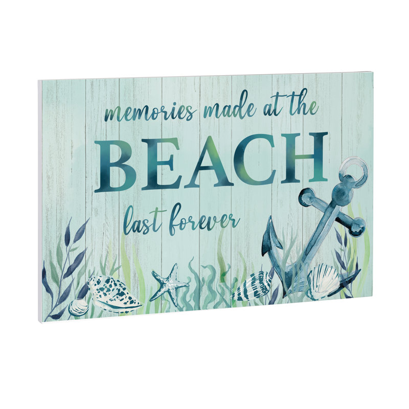 Blue Coastal Indoor Wall Decor, Memories, 24" L x 16" H