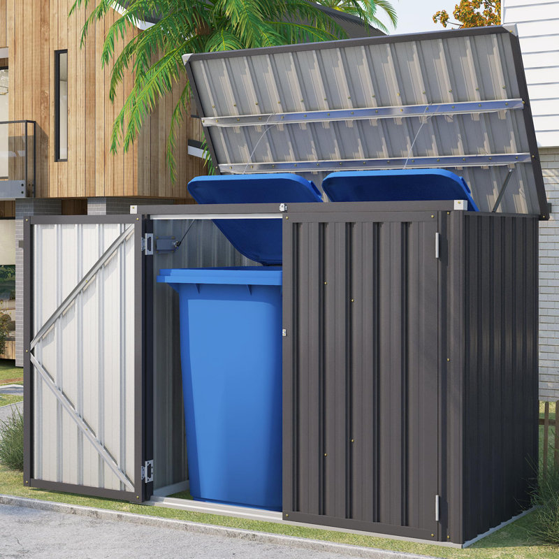 Outdoor Waterproof 5 ft. W x 3 ft. D Metal Flat Storage Shed, Grey